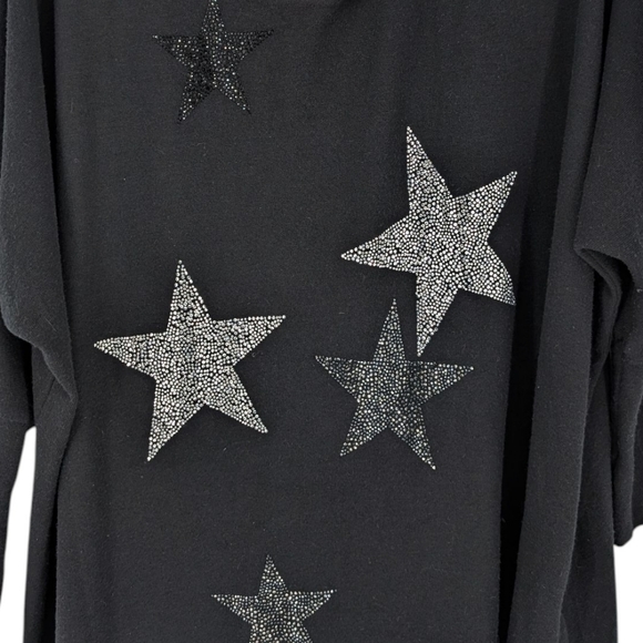 Lauren Moshi WILMA X Crystal Multi Stars Oversized Top Hoodie SOFT - Picture 3 of 6
